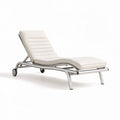 Loungestoel van aluminium met witte bekleding 200 x 70 x 40 cm