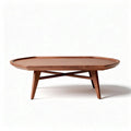 Eikenhouten salontafel met ronde rand en stevige poten 100 x 60 x 40cm