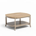 Salontafel van hout met opbergruimte en een afmeting van 80 x 80 x 40cm