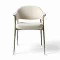 Eetkamerstoel beige met stoffen zitting en metalen frame 50 x 55 x 80cm